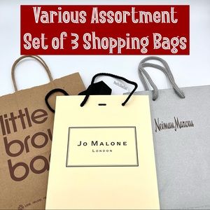 ✨Bloomingdale’s, Jo Malone, Neiman Marcus Paper Shopping Tote Retail Bags Set
